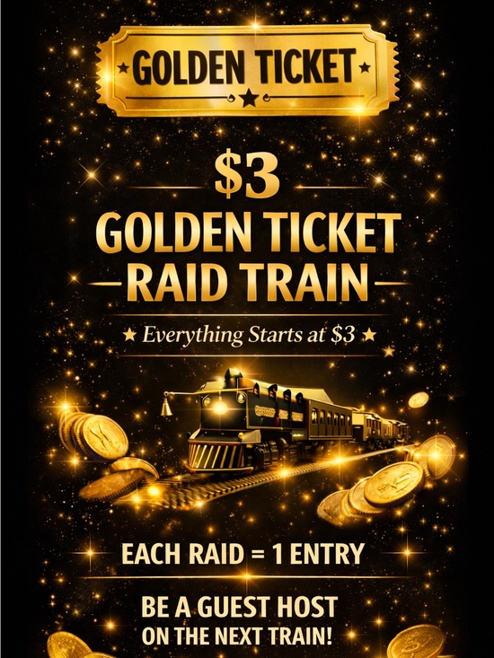 Accessories - $3 Golden Ticket Raid Train 🎟️ 🚂 September 29th